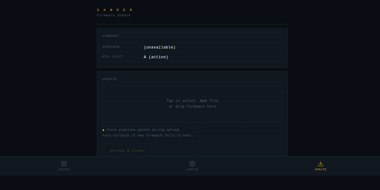 SANDER firmware update page